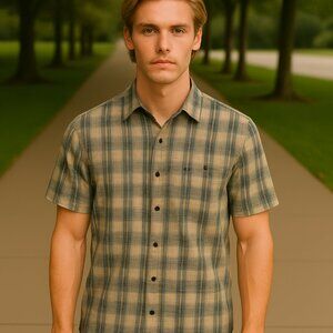 Carhartt Mens Shirt short sleeve plaid casual button up Size XL